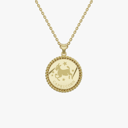 Capricorn Birth Month Gold Pendant